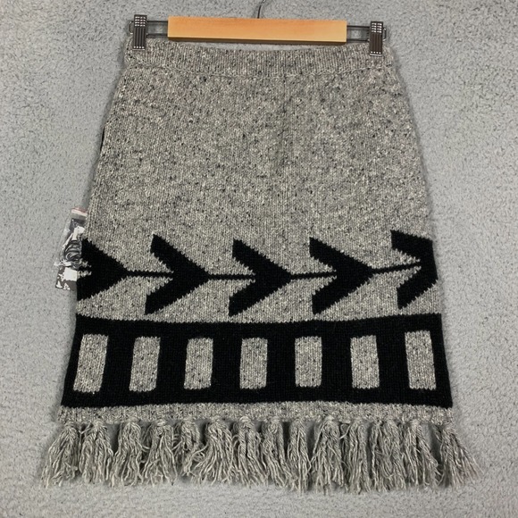 Roja Collection Sweater Skirt Size XS Gray/Black Knit Lambswool Blend Mini NWT - Picture 4 of 7